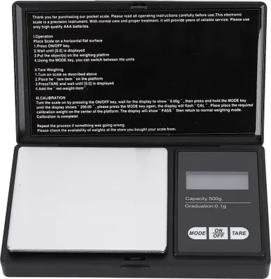 Image de Mini balance de poche portable de haute précision, LED, numérique, or, argent, diamant, bijoux (500 g/0,1 g)