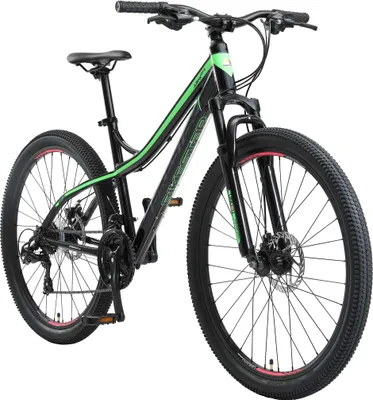 Produktbild von BIKESTAR Hardtail Aluminium Mountainbike 27.5 Zoll, 21 Gang Shimano Schaltung mit Scheibenbremse | 17 Zoll Rahmen MTB Erwachsenen- und Jugendfahrrad | Schwarz & Grün