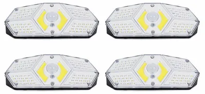 Image de Lot de 4 Lampes LED Murales Solaires Extérieures avec Détecteur de Mouvement  Éclairage Automatique