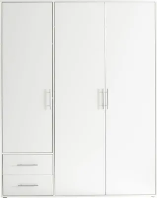 Produktbild von Valencia Kleiderschrank 3-türig Weiß Drehtürenschrank 155x195x60cm Schlafzimmer