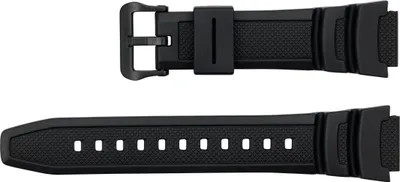 Immagine prodotto di Casio 10569210 Cinturino Nero in Plastica 19 mm con Gommini per Modelli W-218H-1AV, W-218H-3AV, W-218H-5BV, W-219H-1A2V, W-219H-1AV