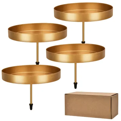 4er-Set Kerzenhalter für Stabkerzen, Gold, 11 cm Höhe