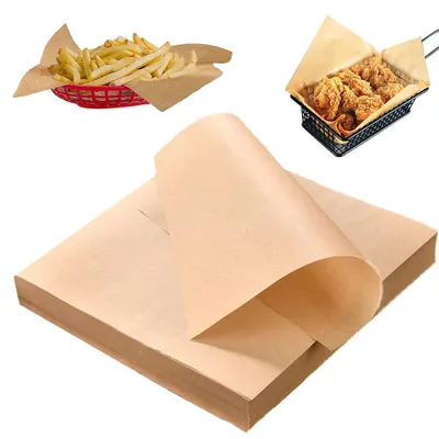 Produktbild von Backpapier 25 x 25 cm, 100 Blatt fettdichtes Papier für Lebensmittel, Käsepapier, Butterpapier, Antihaftpapier für Feinkost, Frittierpapier, für Käse, Sandwiches, Hamburger