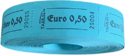 Produktbild von Bonrolle Euro 0,50 blau Wertmarke 1000 Abrisse perforiert fortlaufend nummeriert