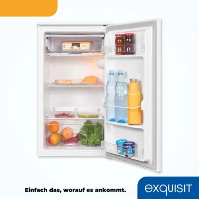 Produktbild von Exquisit Kühlschrank mit Gefrierfach, 0-Grad-Zone, 90 Liter, 50 cm Breite, KS116-0-041E weiss