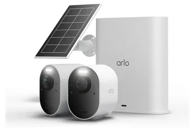 Produktbild von Arlo Ultra 3 4K-Überwachungskamera, 2er-Set mit Solarpanel, IP-Sicherheitskamera, Draußen, Verkabelt & Kabellos, 7,5 m, Amazon Alexa & Google Assistant, Dänisch, Deutsch, Niederländisch, Englisch, Spanisch, Französisch, Italienisch, Norwegisch,...