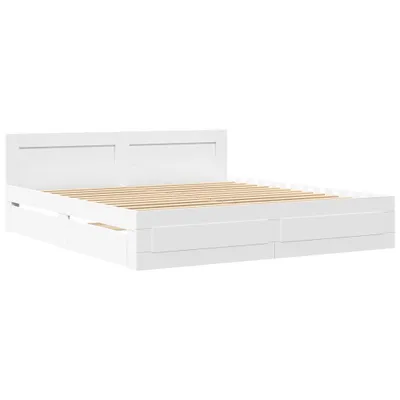 Produktbild von Bettgestell mit Kopfteil ohne Matratze Weiß 180x200 cm