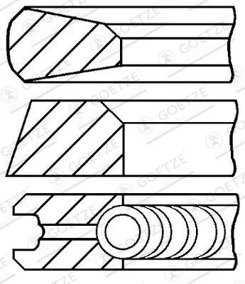 Produktbild von GOETZE ENGINE 08-135500-10 Kolbenringsatz Kolbenringe für RENAULT TRUCKS Kerax Premium Premium 2