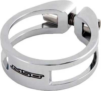 Productafbeelding van Msc, ultralichte aluminium zadelklem van 7075 T6, CNC-gefreesd + titanium, zilverkleurig, 34,9 mm. Diameter: 34,9 mm, kleur: zilver