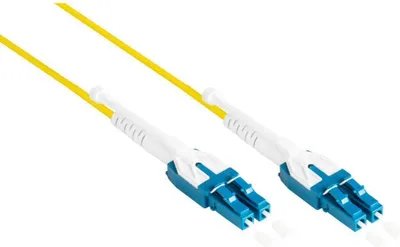 Image de Câble de raccordement fibre optique duplex OS2 LC-LC Uniboot, LSZH, 3 m, jaune