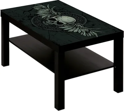 Produktbild von Couchtisch Tisch Totenkopf Flügel Wappen : color Tisch schwarz