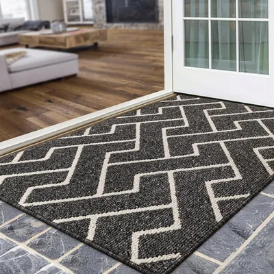Immagine prodotto di Tappetino antiscivolo per ingresso, 80 x 100 cm, nero, lavabile, adatto per interni ed esterni