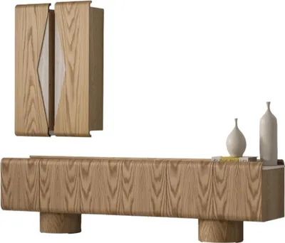 Immagine prodotto di Mobile TV in legno e armadio a muro in marrone, moderno ed elegante