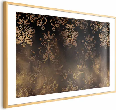 Produktbild von Posterpapier Poster - Dark Baroque Patterns with Golden Accents 60x40 cm Muster f-H-10017-ao-a