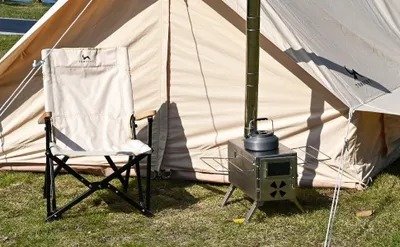 Produktbild von Tragbarer Zeltkocher Holzofen - Kompaktes Edelstahl Campingkochgeschirr