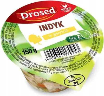 Zdjęcie produktu dla Indyk w galarecie bez E 150 g Drosed