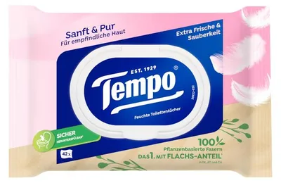 Produktbild von Tempo Feuchttücher Sanft & Pur Duo-Pack 2x 42 Tücher