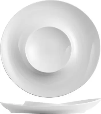Produktbild von Hotellerie-Teller aus weißem Porzellan, 26 × 26 × 3,8 cm