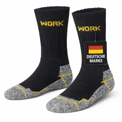 Produktbild von MOUNTREX® Arbeitssocken - Herren Socken - Hoher Baumwollanteil (65%), Hautsympathisch, Schweißaufsaugend - Herrensocken, Work Socks - 10 Paar - Schwarz - 43-46