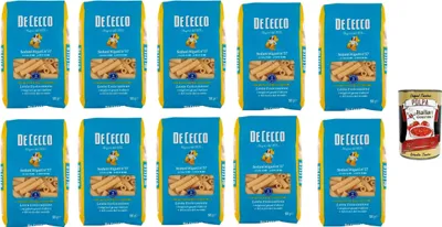 Produktbild von De Cecco Sedani Rigati N°57, 100% Italienisch Pasta Nudeln 10x 500g + Italian Gourmet Polpa 400g