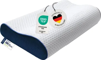Produktbild von Nackenstützkissen, Orthopädisches Nackenkissen, Memory-Schaum, Rücken- & Seitenschläfer, weiß, Ergonomie-Produkt, CASIMUM