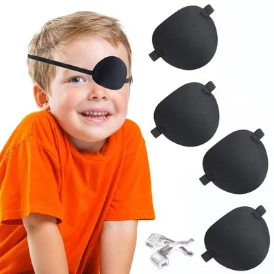 Zdjęcie produktu dla 5 opasek na oczy, regulowanych, 3D, do leczenia niedowidzenia, z poduszeczkami na uszy