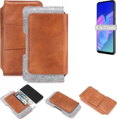 Produktbild von K-S-Trade Handyhülle Schutzhülle kompatibel mit Huawei P40 lite E Gürteltasche Holster Gürtel Tasche Smartphone Tasche Handy Hülle Polyurethan+ Filz,