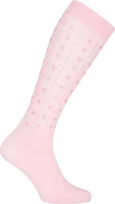 Image de Chaussettes d'équitation IRHAmbient Stars rose poudré 35-38