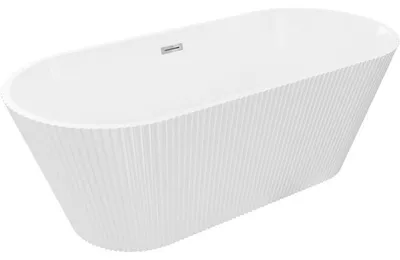 Obrázek produktu pro Mexen Yara volně stojící vana se žlábkováním 170 x 75 cm, bílá, přepad chrom - 52861707500-01