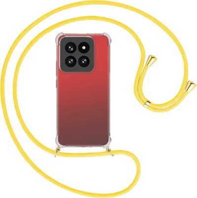 Produktbild von Handykette Backcover-Schutzhülle mit Band (Metall goldfarben) für Xiaomi 14 Pro (23116PN5BC) - gelb