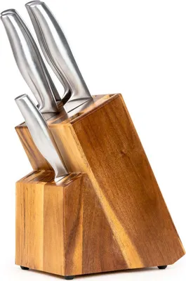 Image de Coninx bloc à couteaux en bois sans couteaux - Porte-couteaux de Coninx - Bloc à couteaux en bois d'acacia foncé