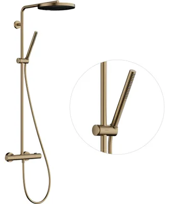 Image de Colonne de douche hansgrohe Pulsify S Puro, modèle 260, avec un jet, technologie EcoSmart et thermostat Ecostat Fine, finition bronze brossé