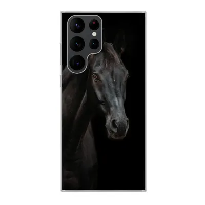 Produktbild von MuchoWow® Handyhülle Schutzhülle Hülle für Samsung Galaxy S22 Ultra Pferd - Nutztier - Schwarz Silikon Softcase Handy Hülle - Abbildung