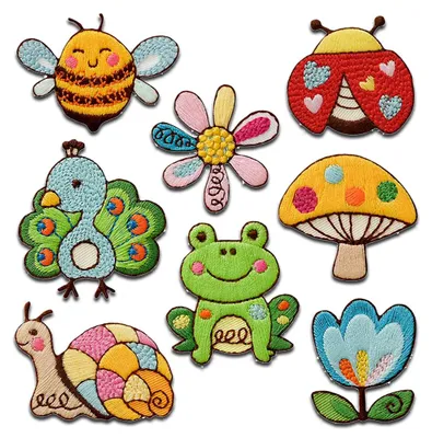 Produktbild von Mono-Quick Flora & Fauna Set 8 Stück - Aufnäher, Bügelbild, Aufbügler, Applikationen, Patches, Flicken, Zum Aufbügeln