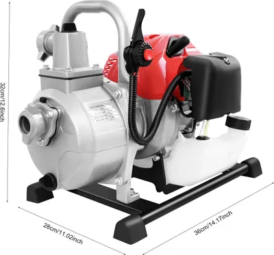 Immagine prodotto di Pompa dell'acqua a benzina - Pompa da giardino - 1,7 CV, 43 cc - Motore a 2 tempi - 1250 W - Raffreddamento ad aria - Portatile