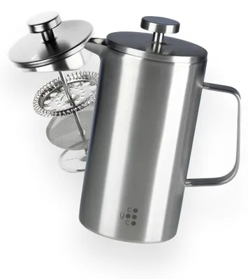 French Press 800 ml, doppelwandig, Edelstahl, Thermo-Kanne für 4 Tassen
