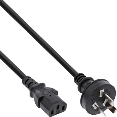 Produktbild von InLine Netzkabel, Netzstecker China auf Kaltgerätestecker C13, 1,8m, 1,8 m, AS3112, IEC C13