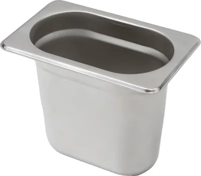 Zdjęcie produktu dla Pojemnik GN na posiłki, gastronomiczny 1/9 Mega-M ze stali nierdzewnej,  176x108x150 mm