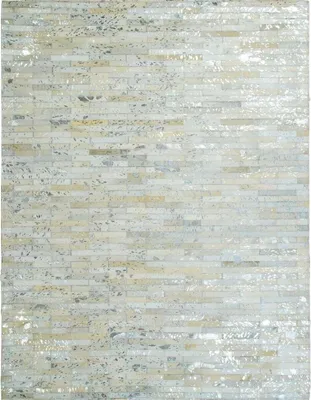Produktbild von Teppich aus recyceltem Naturleder Grau-Silber 190x290
