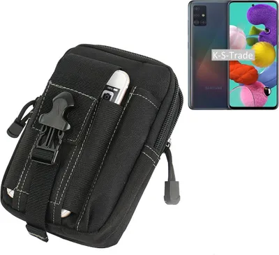 Produktbild von K-S-Trade Gürtel Tasche kompatibel mit Samsung Galaxy A51 Gürteltasche Holster Schutz Hülle Handy Hülle Smartphone outdoor Handy-Hülle schwarz