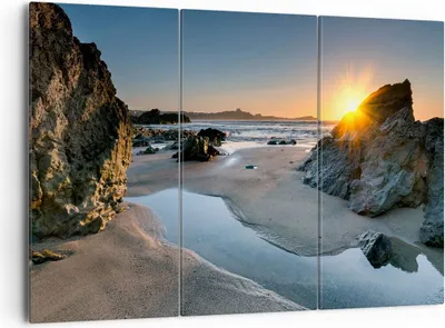 Produktbild von Bild auf Leinwand - Leinwandbild - Landschaft britisch Ufer Küste - 165x110cm - Wand Bild - Wanddeko - Leinwanddruck - Bilder - Kunstdruck - Leinwand bilder - Wandkunst - CE165x110-3174