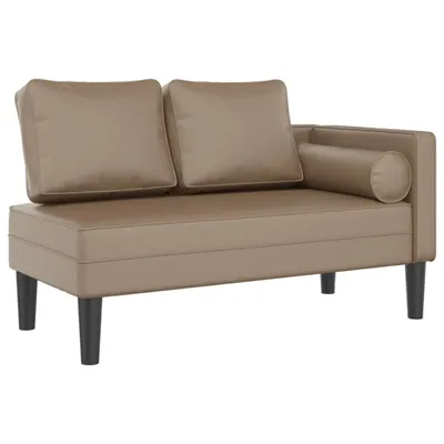 Image de Chaise longue avec coussins cappuccino similicuir