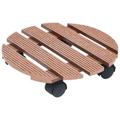Zdjęcie produktu dla Podstawki Na Kółkach Pod Donice, 4 Szt., Brąz, Ø30X7,5 Cm, Wpc Lumarko!