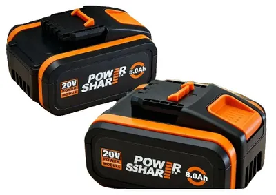 Image de Batterie lithium-ion, capacité de 8000 mAh, compatible avec les outils Worx, 20V 8.0Ah x 3