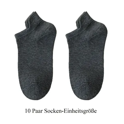 Produktbild von 10 Paar Sneaker Socken Kurze Halbsocken Atmungsaktiv Baumwolle Sportsocken, Dunkelgrau