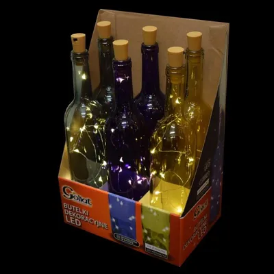 Produktbild von Dekorative Flasche mit gelben LED-Leuchten - batteriebetrieben