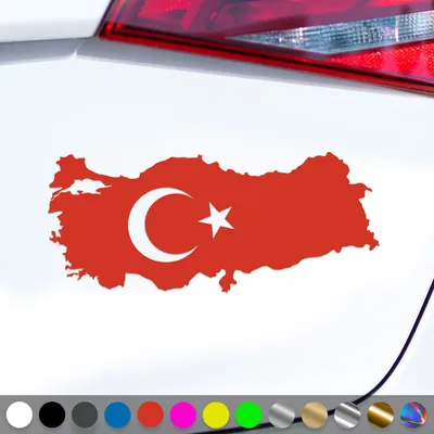 Produktbild von PantherPixel Türkei Aufkleber Wappen Umriss Flagge Fahne Türkiye Sticker Auto Geschenkidee Farbe Rot