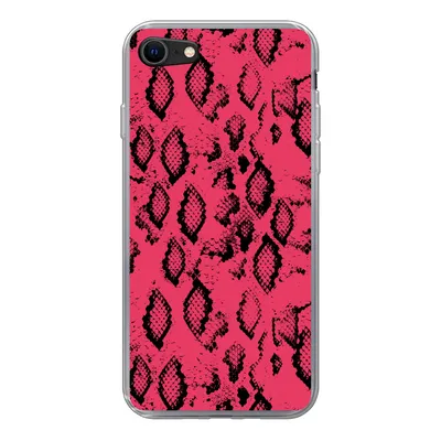 Produktbild von MuchoWow® Handyhülle Schutzhülle Hülle für iPhone SE 2022 Tiermuster - Schlangenhaut - Rosa Silikon Softcase Handy Hülle - Schutzhülle