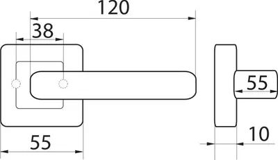 Immagine prodotto di Maniglia per porta KUCHINOX MADERA con rosetta quadrata, cromo/nichel satinato