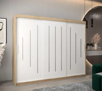 Obrázek produktu pro Šatní skříň ESTER - šířka 250 cm, dub sonoma / bílá